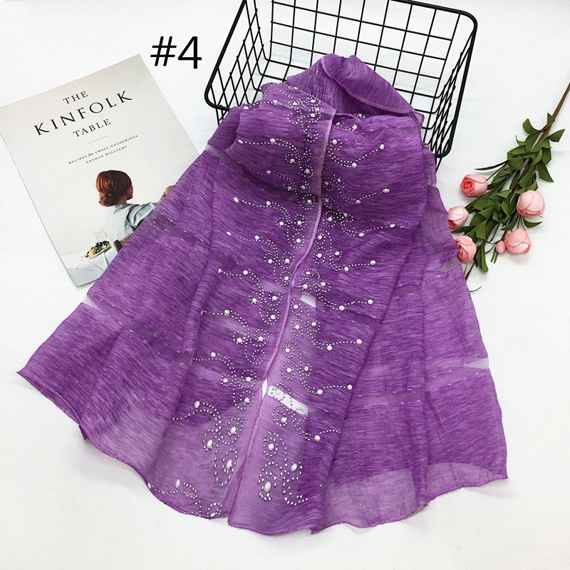 Solid color hot drilling stripe hollowed-out scarf simulation silk thin shawl multifunctional shawl scarf wholesale