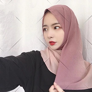 High-quality hand-painted gradient shawl pearl chiffon plain hijabs women headscarf hijab