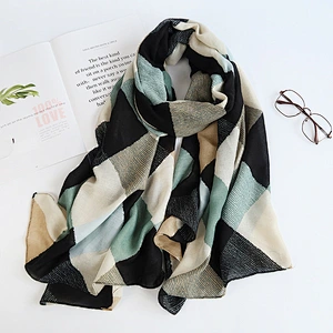 2020 Cotton And Linen Lattice 90*180CM Women Shawl Scarf Print Silk Scarf