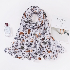 Long scarf 180cm female printed satin sunscreen shawl cheap long pastel scarf shawl