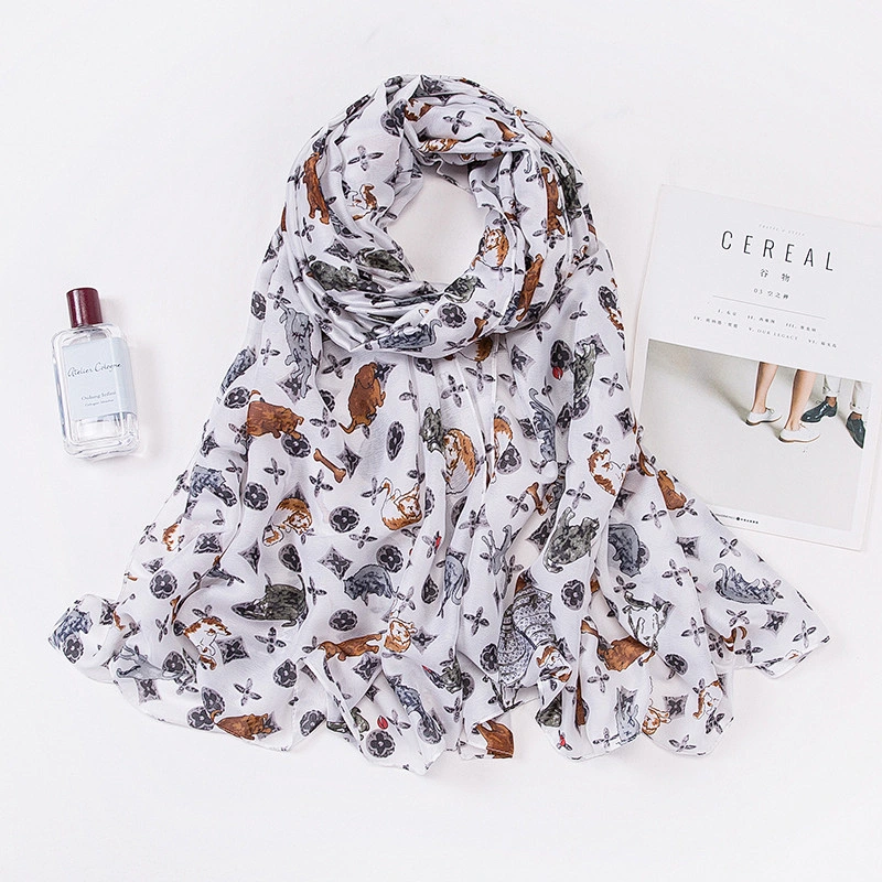 Long scarf 180cm female printed satin sunscreen shawl cheap long pastel scarf shawl
