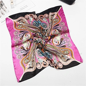 Light breathable women simulation silk stain printing muslim plain square scarves scarf