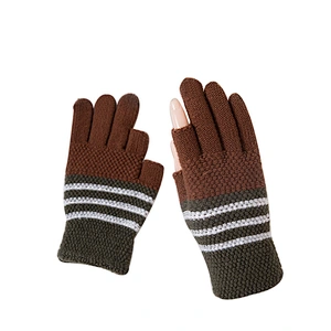 New Design Winter Knitted Warm Gloves Student Writing Gloves