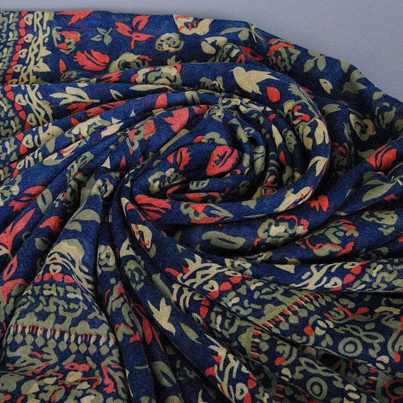 180 * 100cm fringe ethnic style shawl summer thin section tribal floral print scarf women