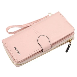 2019 Custom fashion large capacity ladies zipper wallets luxury brand multi-functional embossed pu leather wallet for women