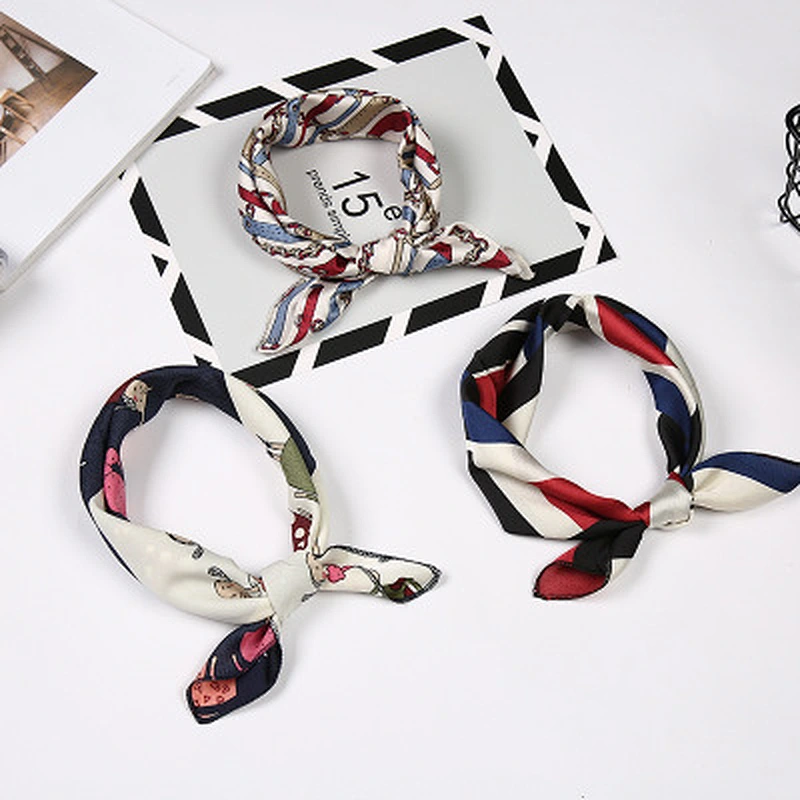 Comfortable all-match women sunscreen wholesale small silk printed scarf