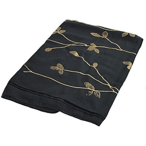 Women's muslim headscarf hijab gold leaf printed low price cotton and linen head scarf muslim hijab