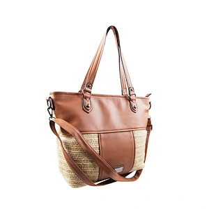 Custom New Cheap Womens Handbag PU And Jute Fashion Handbag