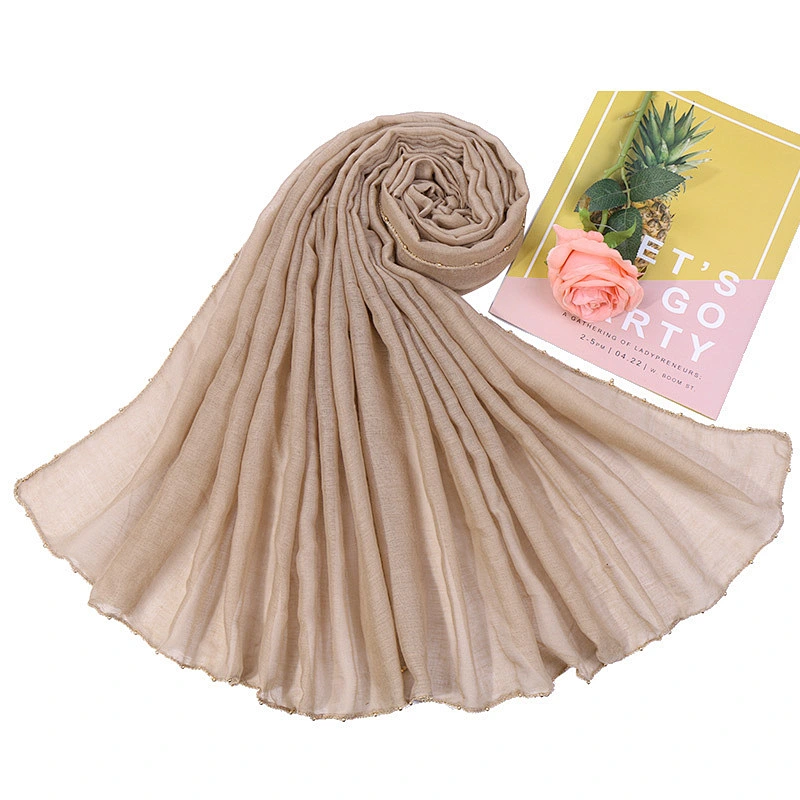 Fashion wild metal chain covered ladies sunscreen shawl tr cotton women tie dye scarf