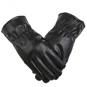 Leather driver glove / hand safety gloves / full finger leather glove