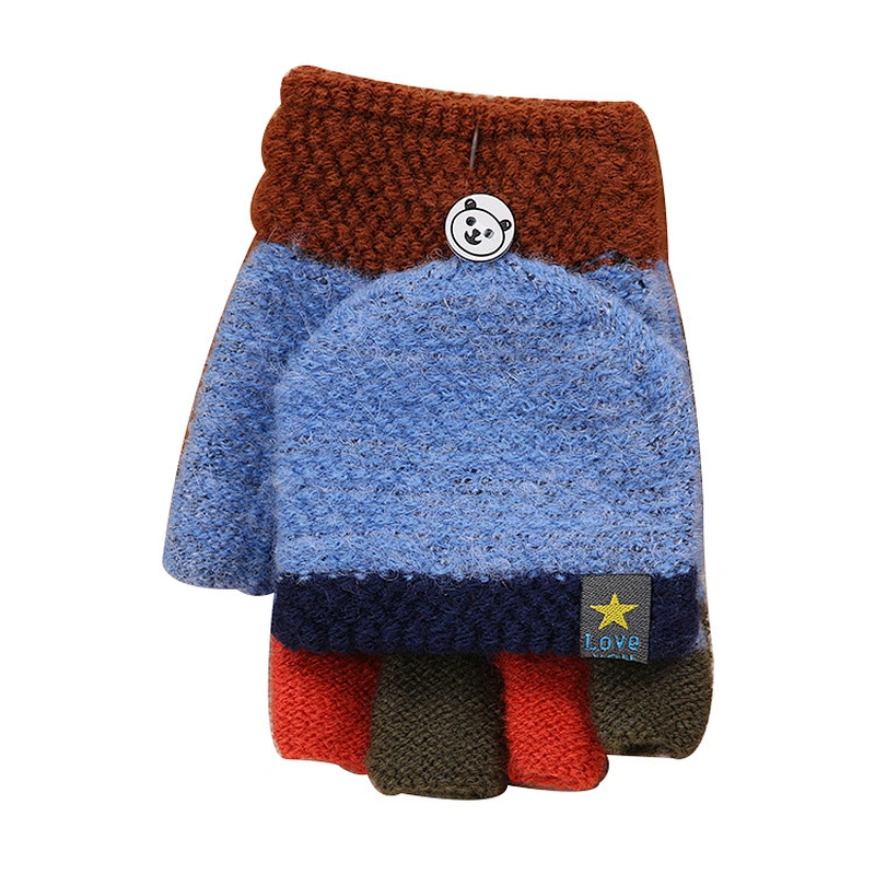 Latest product cute children winter warm-keeper fingerless knitted glove