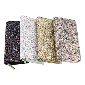 New fashion laser long clutch wallets women sequins pu leather handheld clutch wallet