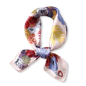 Personalized wild floral printed sunscreenscarf small silk square scarf digital print
