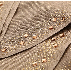Monochrome gold wire braided point drill tassel hot  muslim turkish hijab scarf