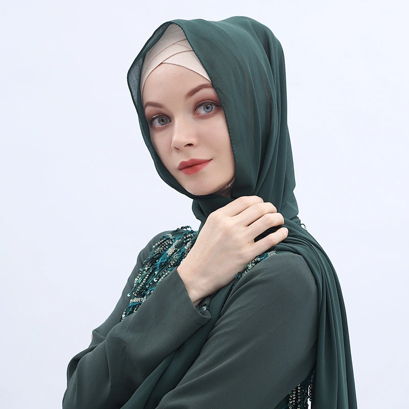 Fashion Malaysian Muslim plain  25 color stock bubble chiffon hijab scarf