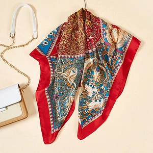 2020 new national style retro totem bohemian print large  printed square scarf  women