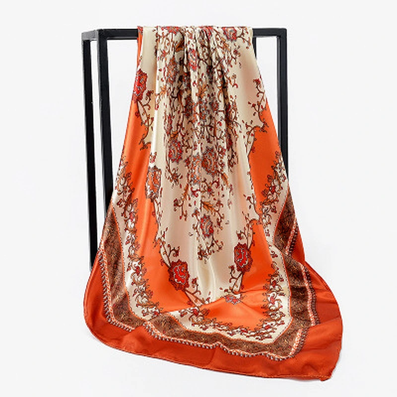 Manufacturers wholesale small square scarf simulation silk scarves  digital print silk satin square scarf