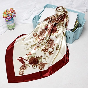 2020 new summer classic shawl female sunscreen print long large square silk scarf