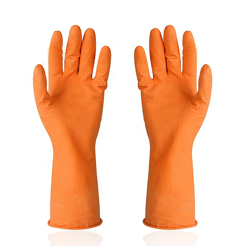 Yellow Latex Rubber Gloves Kitchen Dishwashing Household Latex Rubber Gloves