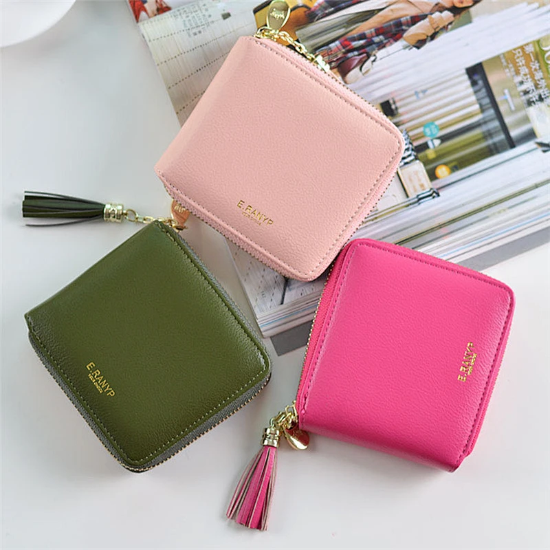 Simple custom design hand purse  PU  leather purse small wallet women