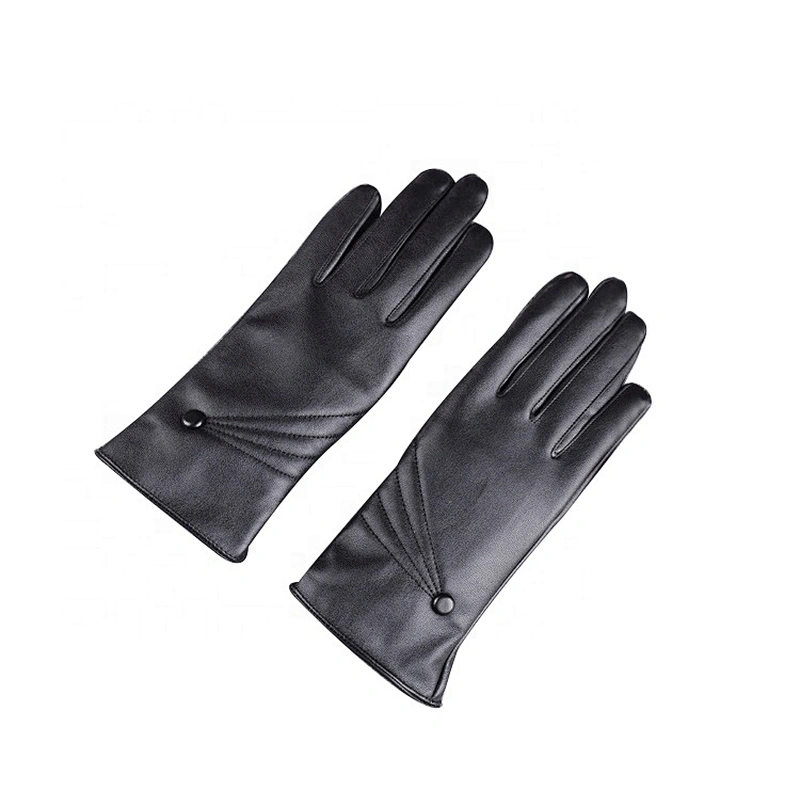 Fashion Leather Gloves Touchscreen Winter Warm Gloves For Lady