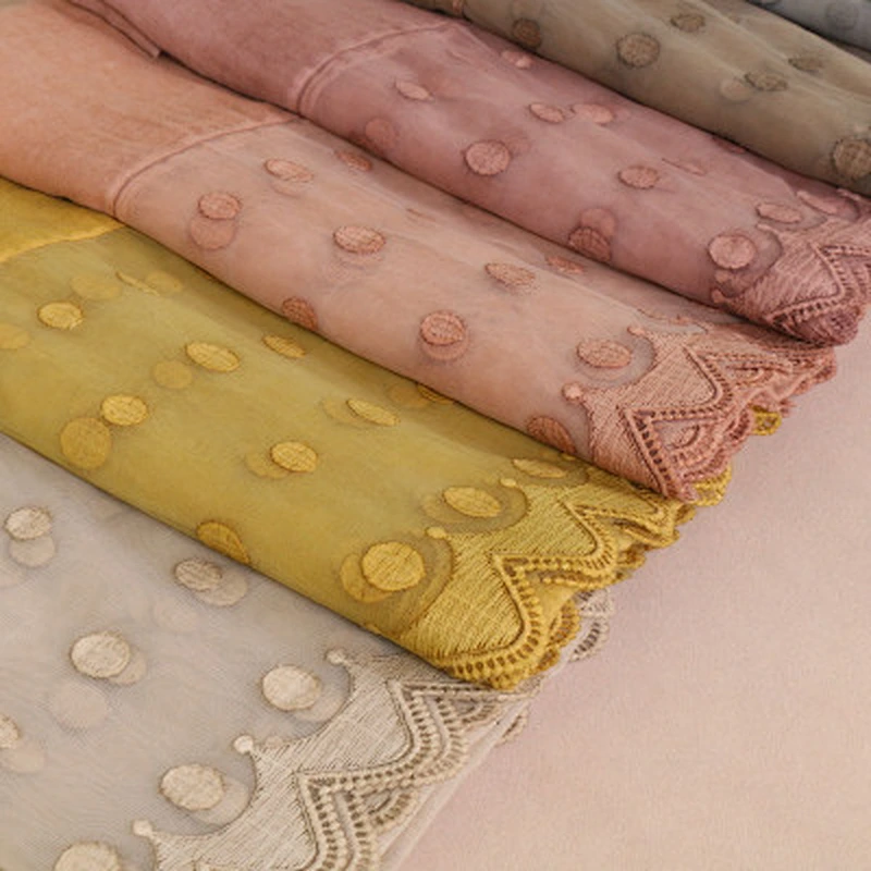 Muslim hijab tie-dyed plain weave solid color wholesale lace hijab scarves cotton ladies long scarf