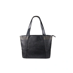High Quality PU Leather Black Tote Bags Ladies Shopping Handbag