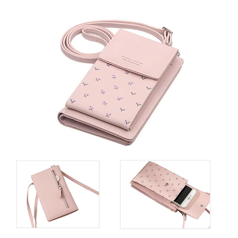 2020 new multifunctional printed ladies wallet mini crossbody phone pouch  bag
