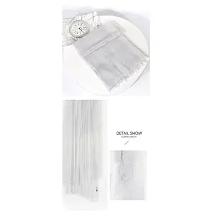 Factory direct sales large size thin women cotton plaid foulard silk scarf