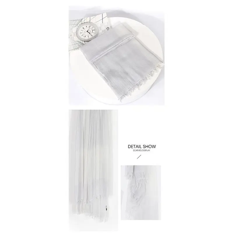 Factory direct sales large size thin women cotton plaid foulard silk scarf