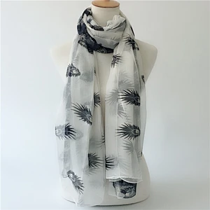 Manufacturer produces 2020 new feather print air-conditioned beach cheap printed chiffon scarves scarf women