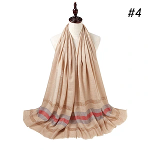 Women's breathable striped print sunscreen shawl scarf hijab head scarf islamic