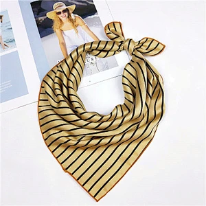 Summer fashion all-match small sunscreen luxury square chiffon silk neck scarf
