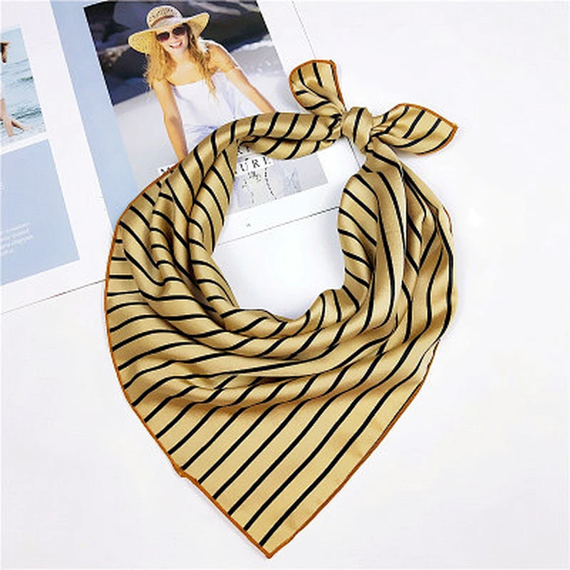 Summer fashion all-match small sunscreen luxury square chiffon silk neck scarf
