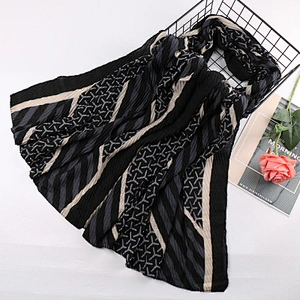 Creased leopard-print striped scarf women cotton shawls hijab wholesale shawls muslim