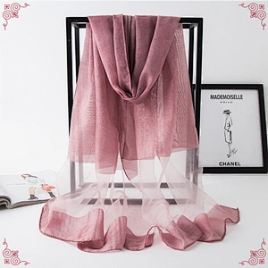 Factory wholesale tie dye stitching solid color female sun shawl scarf custom printed large silk tie dye scarves
