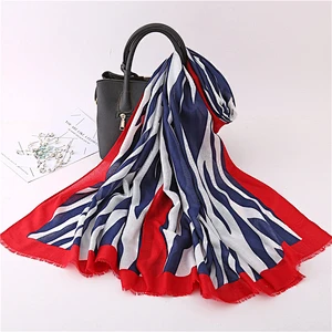 Factory direct animal print polyester long scarf printed arab muslim hijab scarf turban
