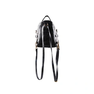 Custom High Quality New Trend Mini Backpack Black Leather Backpack Women