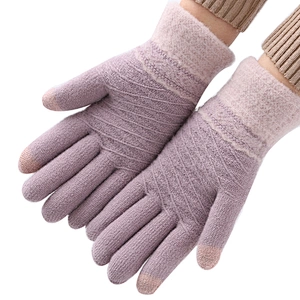 Warm Knitted Touch Screen Gloves Acrylic Polyester Elastane Winter Fashion Gloves