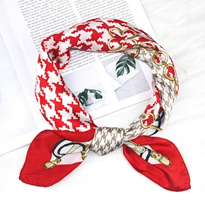 70cm houndstooth female decorative professional neck printing plain small square scarf