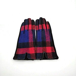 Women Touchscreen Winter Fashion Warm Antifreezing Plaid Gloves