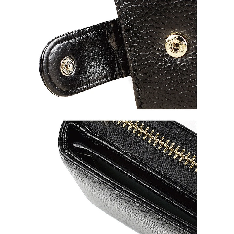 Fashion newest ladies card holder wallet custom high quality short genuine leather wallet