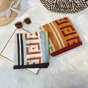 2020 cotton and linen letter print sunscreen women long shawl scarf women long shawl scarf
