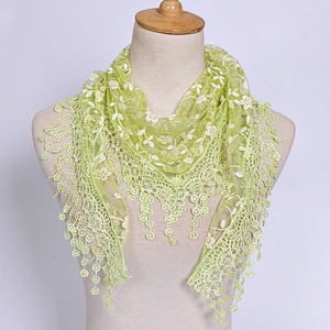 Lace hollow solid color triangle scarf breathable ladies neck scarf triangular scarf women