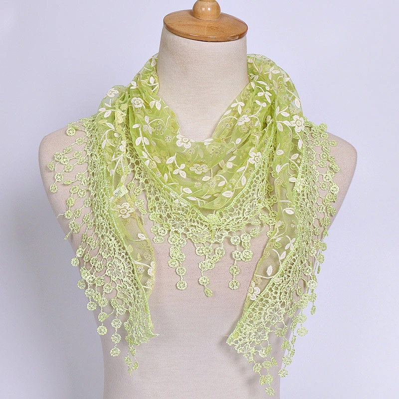 Lace hollow solid color triangle scarf breathable ladies neck scarf triangular scarf women