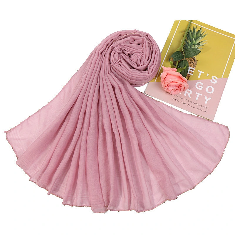 Fashion wild metal chain covered ladies sunscreen shawl tr cotton women tie dye scarf