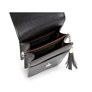 Ladies pu large capacity shoulder Multifunction tassel crossbody wallet phone  bag