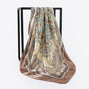 Manufacturers wholesale small square scarf simulation silk scarves  digital print silk satin square scarf