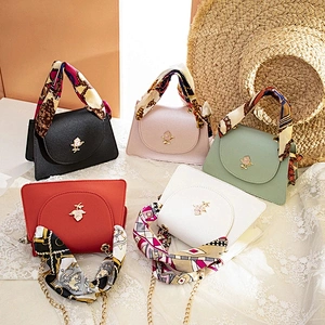 2020 Spring Summer Personality Mini Shoulder PU  Bag with Scarf  fashion waterproof ladies  crossbody bag