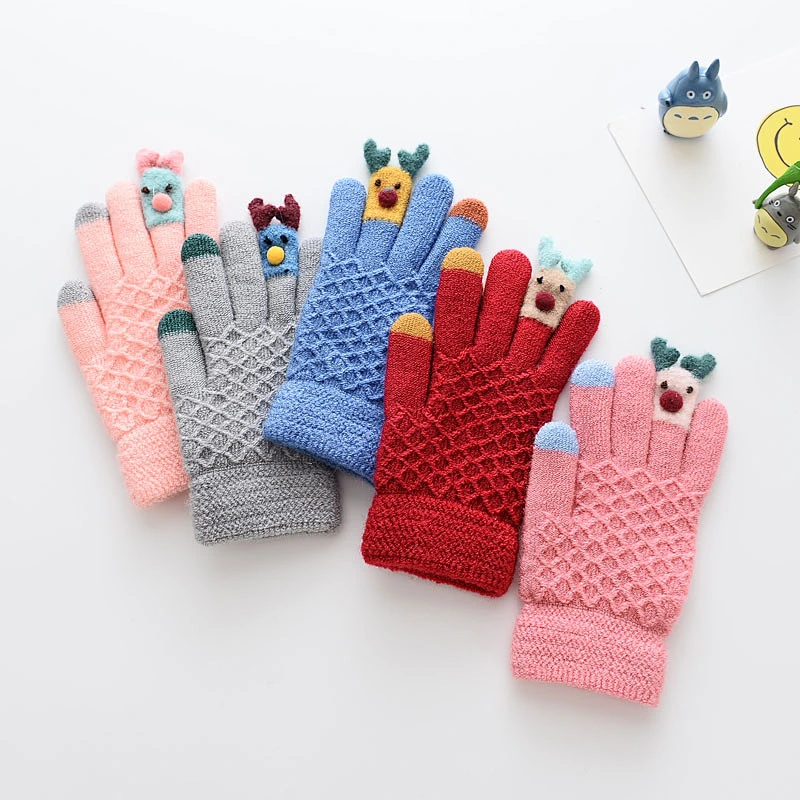 Cute children cotton colorful gloves high quality thick mittens gloves for kids